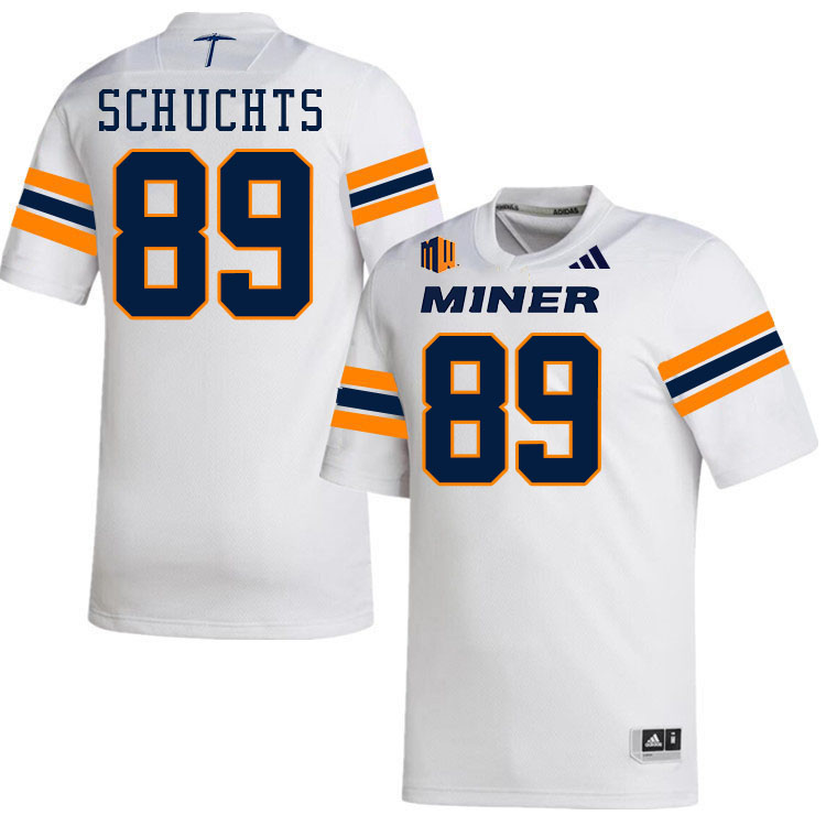 UTEP Miners #89 Josh Schuchts College Football Jerseys,Uniforms-White